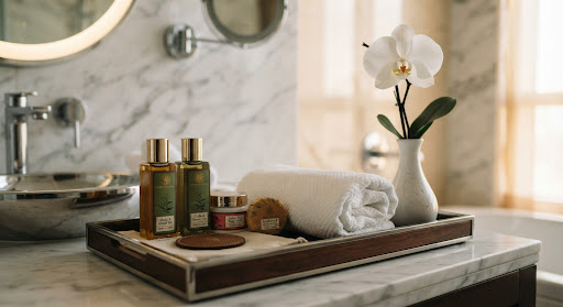 In-room amenity tray